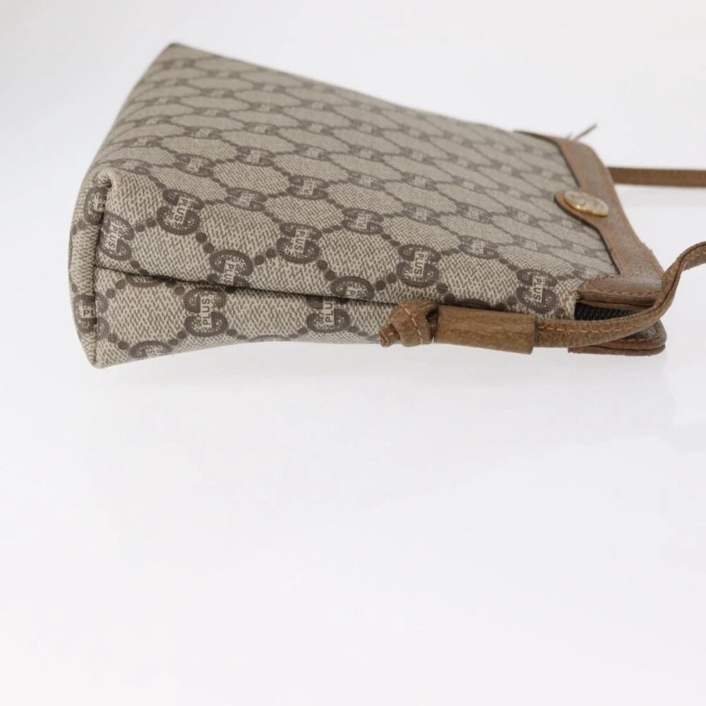 GUCCI GG Plus Supreme Shoulder Bag PVC Leather Beige Gold Auth 156788 - Picture 4 of 16